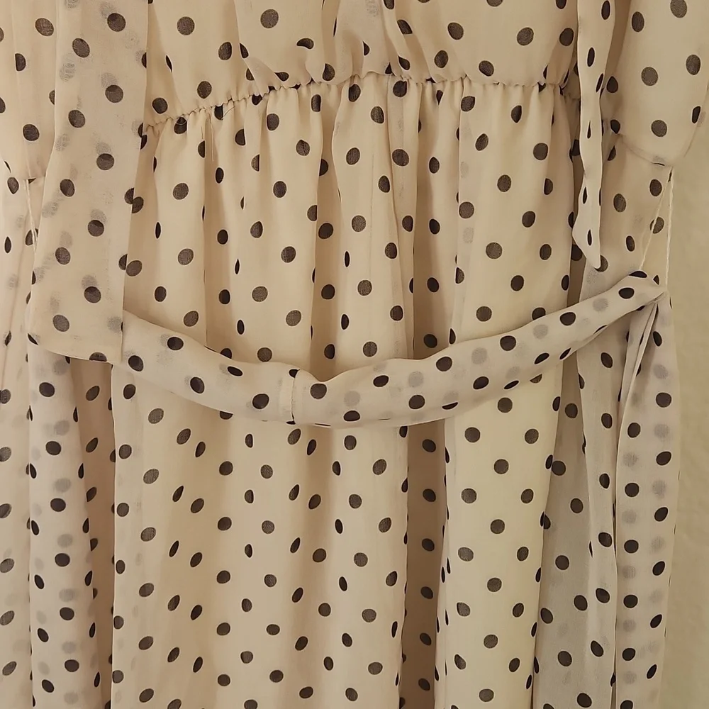 Sweet Pea Cream and Black Polka Dot Dress - Picture 4 of 7